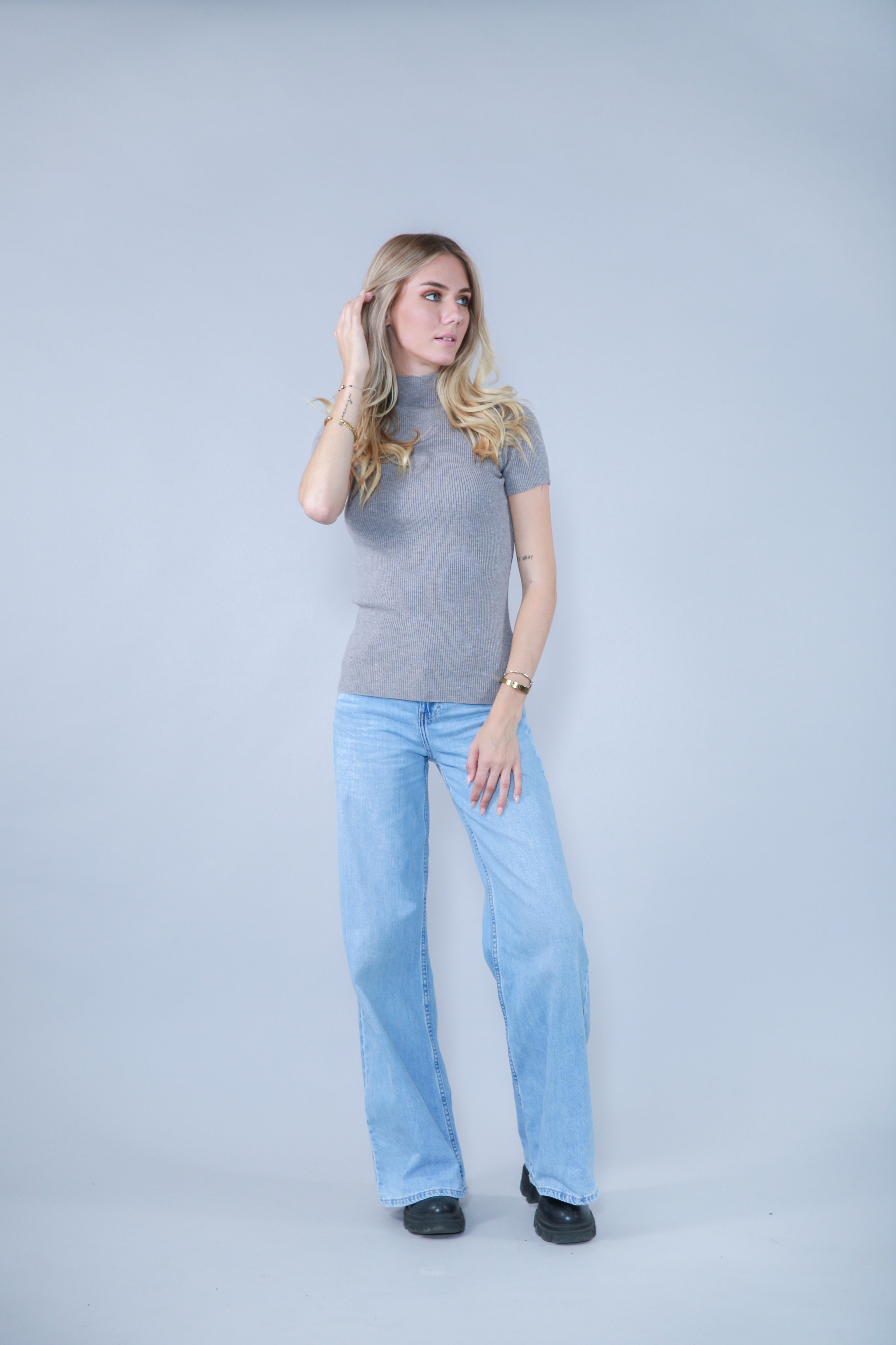 TOP MOULANT COL MONTANT EN MAILLE