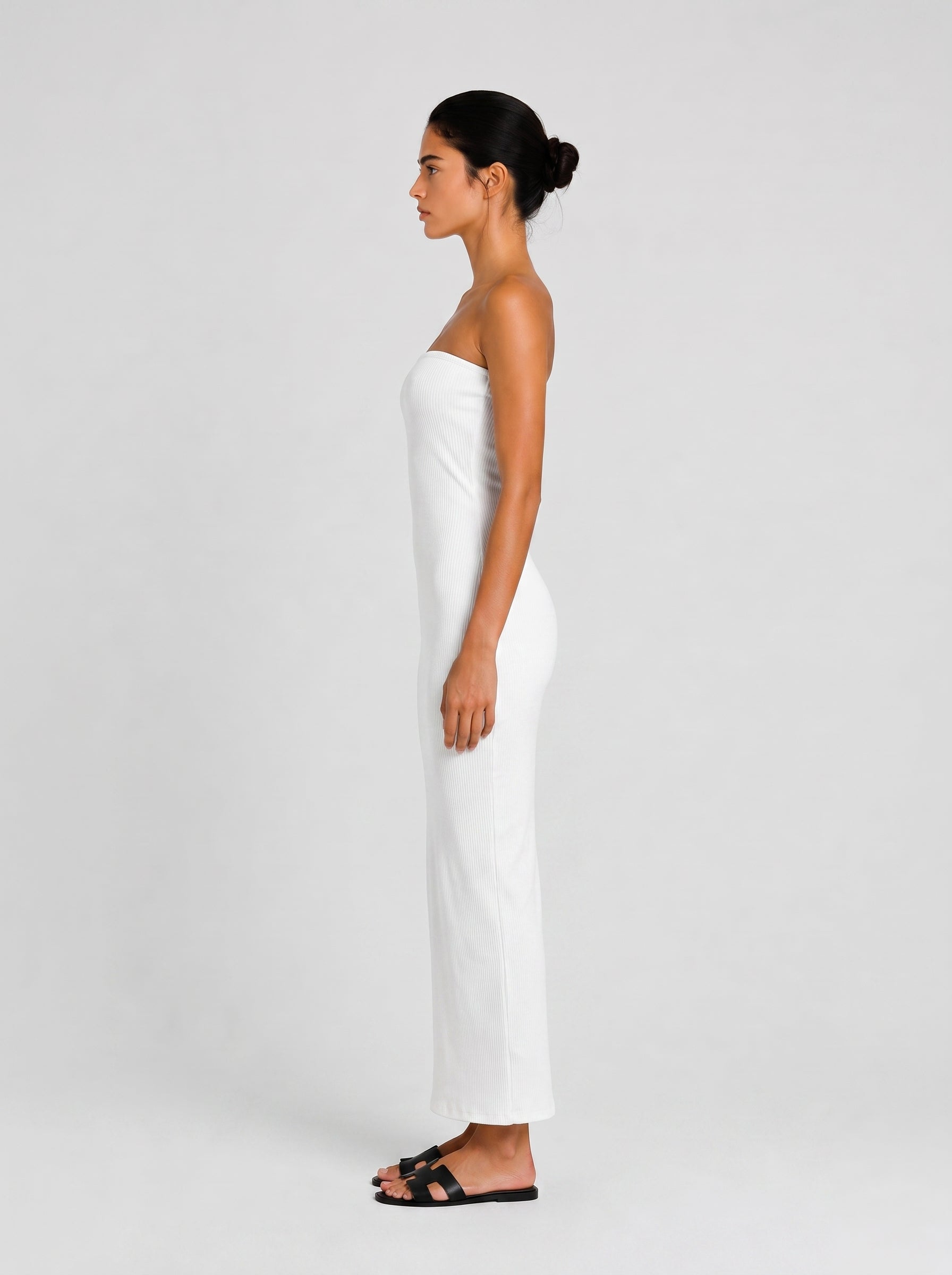 ROBE BANDEAU CÔTELÉE