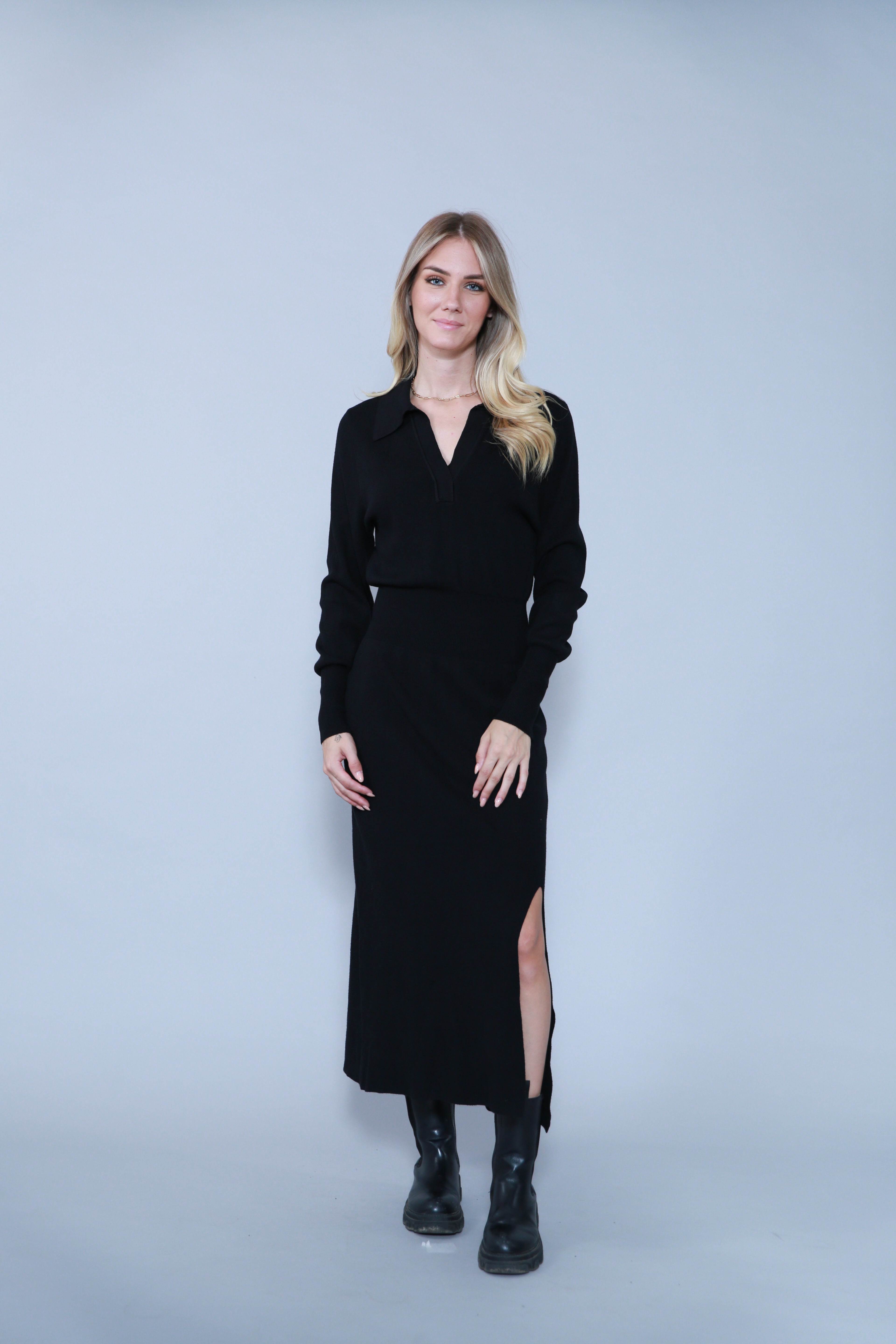 ROBE EN MAILLE COL POLO