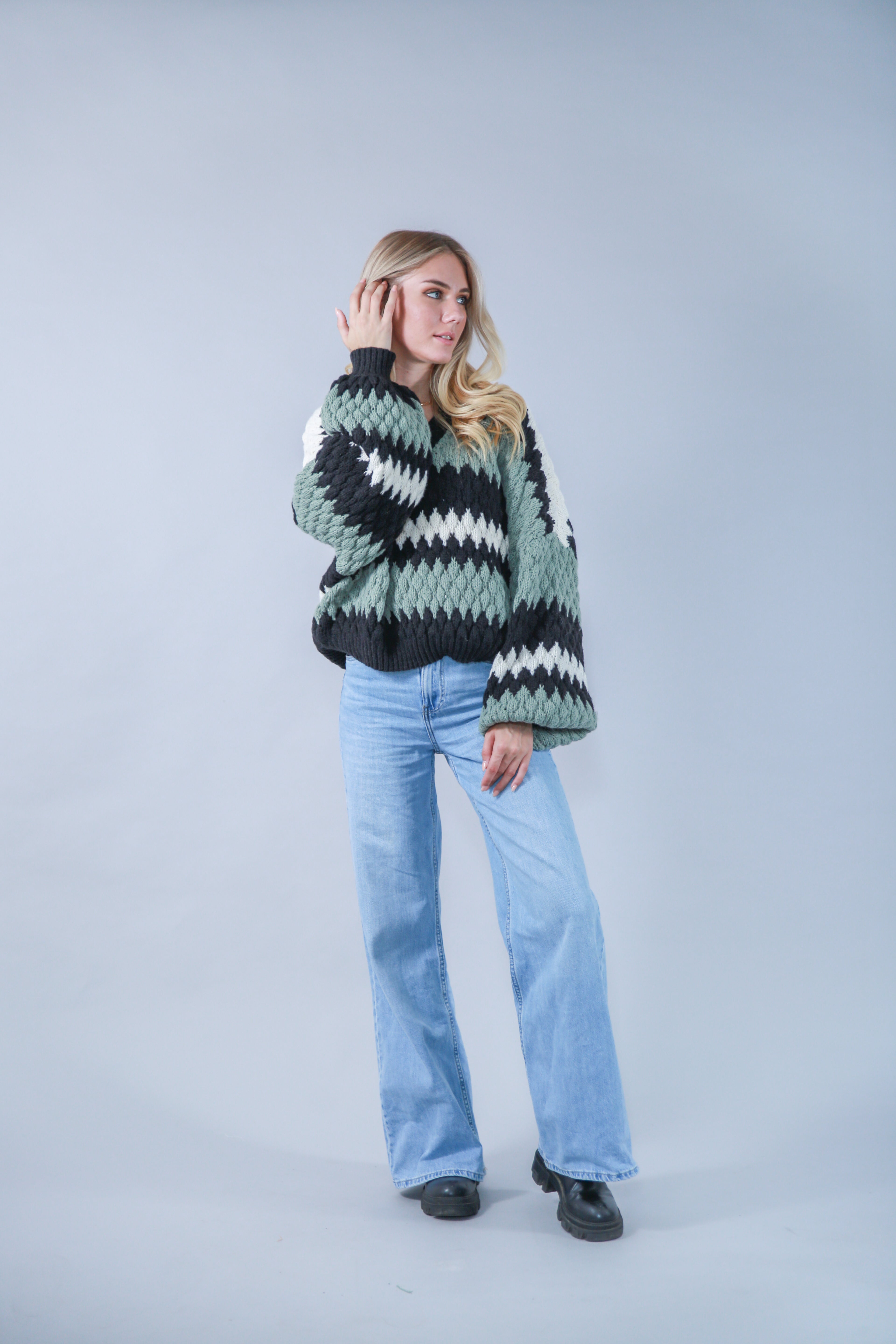 PULL EN MAILLE OVERSIZE ZIGZAG